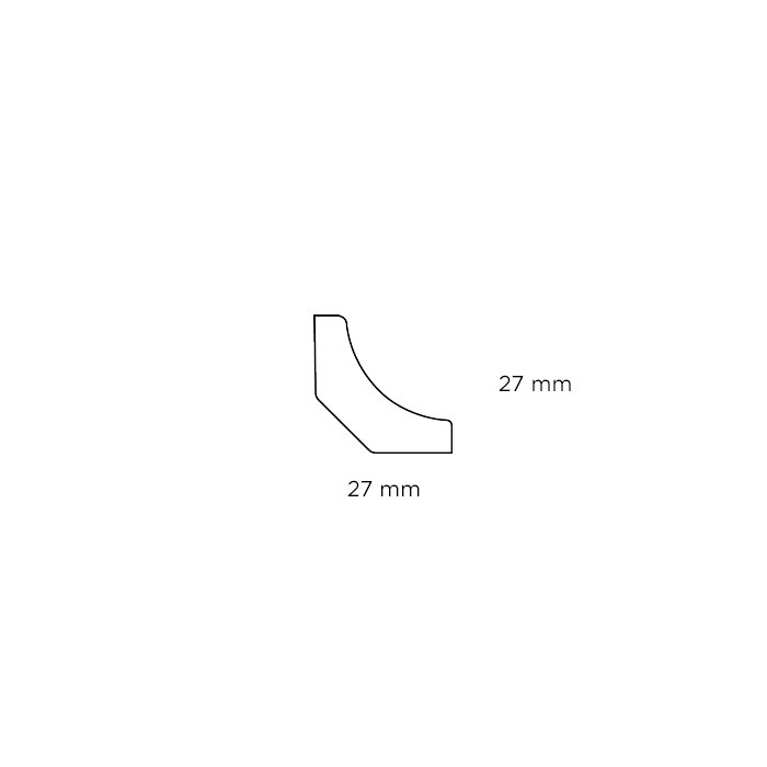 Hulkehlliste hvid - 27 x 27 mm x 3 meter